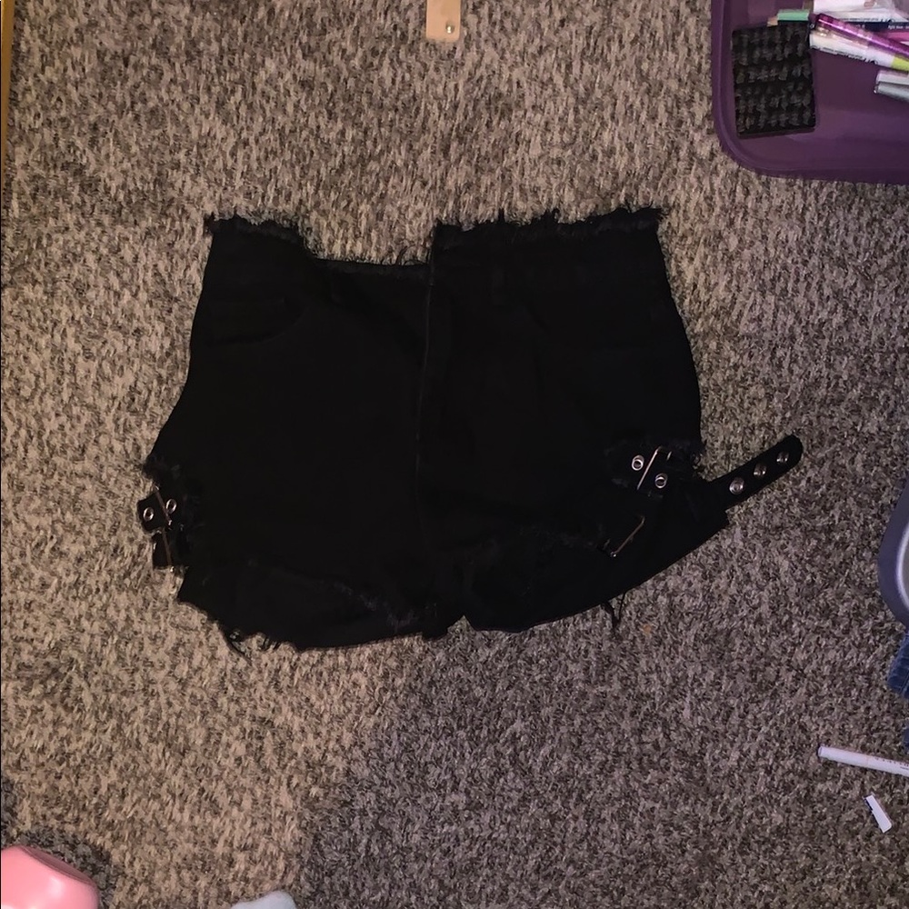 SHEIN Black Jean Shorts Casual Style